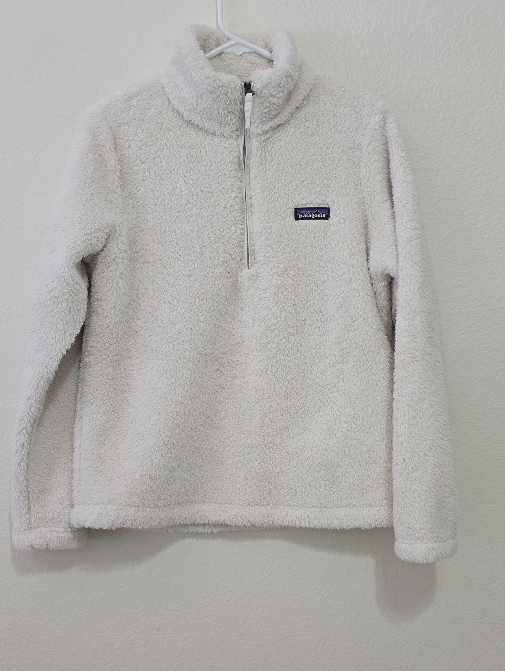 Patagonia Cream Sherpa Quarter-Zip Pullover M